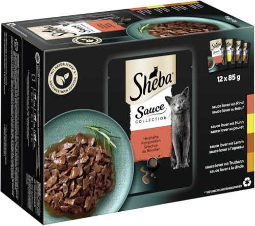 SHEBA® Portionsbeutel Multipack Sauce Collection Herzhafte Komposition 1 x 12x85g