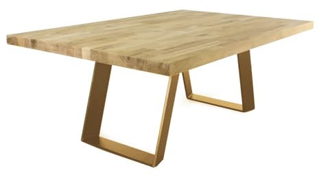 modern LOFT art Bankbeine Tischbeine - DIY Möbelfüße 60x10cm Gold - Moderner Industrie-Look für Ihr Wohnzimmer - Metall Industrial Tisch Bank Sitzbank Couchtisch Kufen - Breite 40cm, Höhe 42cm