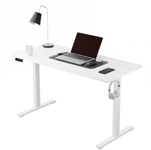 ERGOMAKER Höhenverstellbarer Schreibtisch Elektrisch für Homeoffice110x60cm | Ergonomischer Schreibtisch, Memory-Funktion. Für Homeoffice, Lernen & Gaming. 2-teilige Platte, höhenverstellbar.