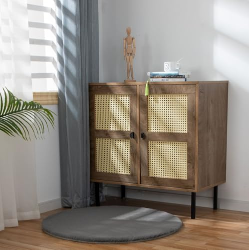 VIMODA Fellteppich Deluxe waschbar, sanfter Hochflor-Teppich einfarbig, kuschelig für Ihr Wohnzimmer oder Schlafzimmer,Farbe:Grau;Maße:Ø 80 cm Rund