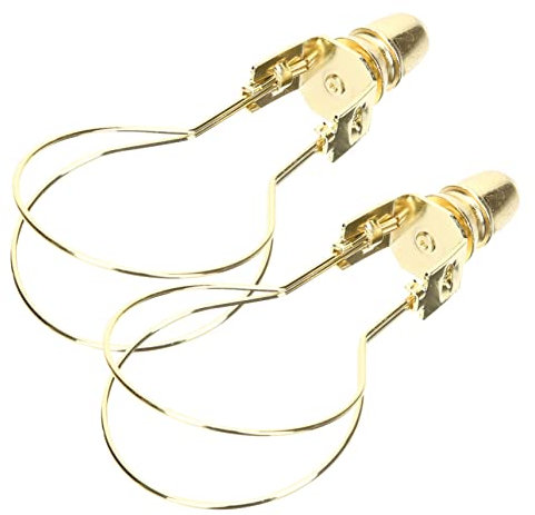HOMSFOU Adattatore Per Paralume Con Clip a Molla Porta Paralume Supporto Per Lampadina Clip Per Lampade Da Tavolo e Scrivania Set Da 2 Pezzi Colore Oro Per Accessori Illuminazione Fai Da Te