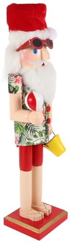 Amosfun Casse-Noisette Bois Père Noël Figurine De Noël Ornements De Casse-Noisette pour Et Fêtes De Fin Année