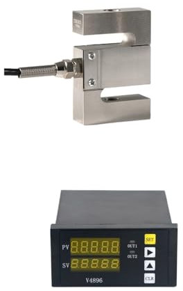 PMZZHUPVR S-Typ-Wägezellensensor mit Anzeigeanzeige, Druck- und Zugkraftmesszellen zur Kraftmessung 5 kg, 10 kg, 20 kg, 30 kg, 50 kg(500KG and Indicator)