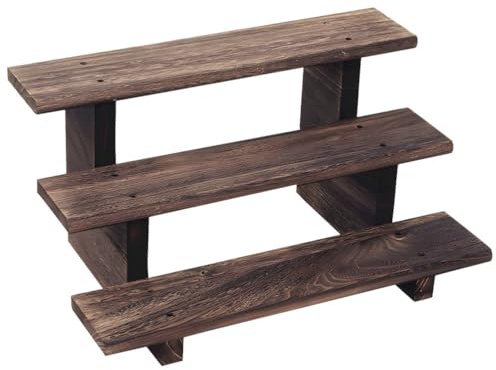 Alipis Holzausstellungsständer 3 Ebenen 15.75X11.81X11.81 Zoll Massivholz Display Regal Für Sukkulente Pflanzen Desktop Organizer Und Aktionsfigur Anzeige