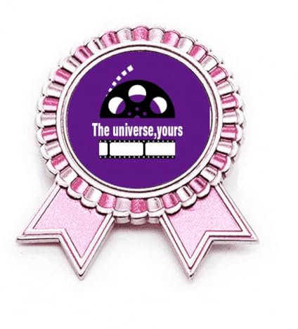 Film Words The Universe Yours Ansteckbrosche Pin Pink Winner Award Medaille, M, Metall