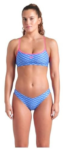 ARENA Costume Bikini 2 Pezzi A Fascia Donna Piscina Nuoto Azzurro Monogram 42