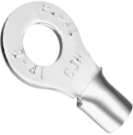 TA-VIGOR 20Pcs Copper Wire Lug, 14 AWG RNB2-4L Cable Lugs Bolt Hole, Battery Cable Ends Eyelets Crimp Tubular Ring Terminals Connectors for Boat Car Electric Auto