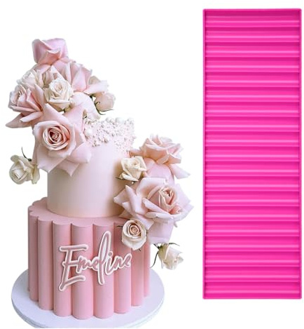 Molde de encaje de silicona para tartas, tapete comestible de cilindro de pasta de goma en relieve, impresión de fondant para cupcakes y dulces
