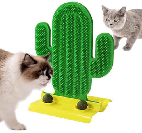 Catnip - Bloc de notas, rascador de gato | Cactus forma gato gallo almohadas,Garra de molienda interior, ejercicio mental, con galleta de gato para animales pequeños y medianos