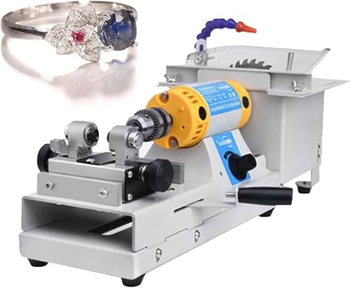 FJYAWEN Máquina Pulidora De Gemas Facetadas, Pulidora De Gemas Facetadas DIY De 800-10000 RPM, Pulidora De Joyas, Amoladora Plana, Máquina Lapidaria para Cortar, Grabar, Taladrar Y Esmerilar
