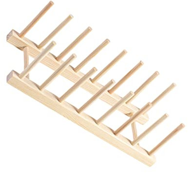 CIYODO Escurridor de Platos de Madera Multifuncional Estante Tazas y Platos Organizador de Cocina Vertical Soporte de Almacenamiento Utensilios