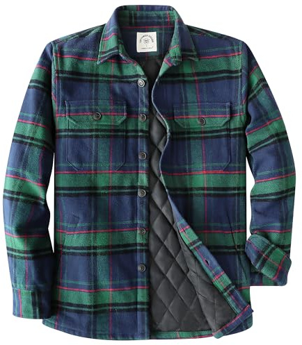 Dubinik® Chemise Flanelle Homme Surchemise Chaude Blouson Léger Veste Chemise Fourrée Carreaux Casual avec Poche Bouton