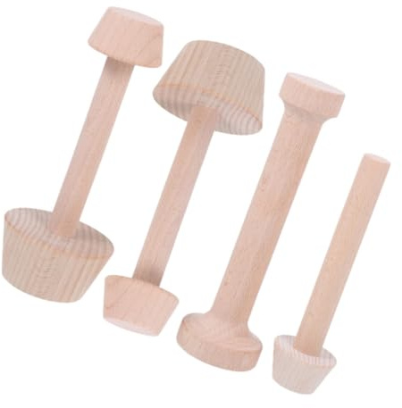 TOPBATHY 4pcs Wooden Tart Press Tool Tartlet Baking Pan Mold Egg Tart Shaping Tool Dessert Tamper for DIY Cake Pastry Kitchen Bakeware