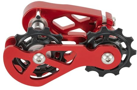 Tensor de cadena para bicicleta de 8 a 12 velocidades, tensor de cadena de bicicleta de una sola velocidad, tensor de cadena de una sola velocidad, tensor de cadena para bicicleta de carretera (rojo)