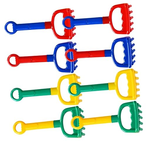 FRCOLOR 8Pcs Sand Plastic Sand Rakes for Beach Play and Sandboxes Lightweight Outdoor Summer in Bright Colors for Gardening and