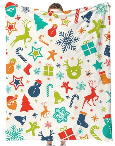 NimblusToy Manta De Navidad, Suave y cómodo Franela Manta para Sofa,Manta de Cama para Niños,cálida y Peluda Decoración Navideña, adecuados para niños(100 * 150cm)