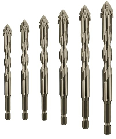 Trapano - Punta Eccentrica 4 Perni A Dente Per Seghe,Strumento di Perforazione ad Alta Durezza per Piastrelle Cemento Calcestruzzo Mattone Vetro