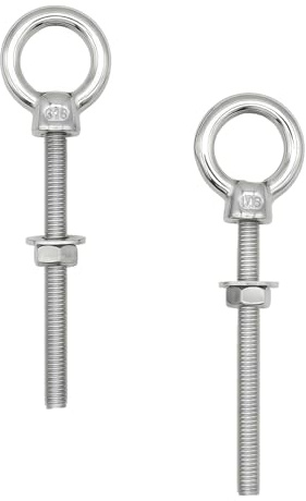 2 Pièces Boulons à Œil M6 x 60mm, vis à Œil M6 x 60 mm, Boulons à œil, Acier Inoxydable 304, Boulon à Anneau pour Levage pour Peut être Monté au Mur, Accrocher des Cordes à Linge, des Rideaux