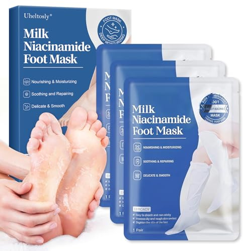 3 Paires Masque pied,Soin Des Pieds masque,Masques Nourrissant pour Soin des Pied,masques hydratant piedss,Soins des pour Hommes et Femmes,Pieds Rugueux Secs(Le lait)