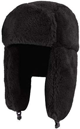 FakeFace Herren Damen Fliegermütze Warm Trappermütze Trapper Hut Wintermütze mit Ohrenklappen Winddicht Russische Mütze Fellmütze Skimütze Dicker Fleece Bombermütze Skimütze