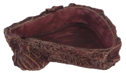 BESPORTBLE Ciotola per Alimentazione Rettili per Cibo in Resina Effetto Corteccia D'albero, Vaschetta Compatta per Lucertole e Piccoli Domestici