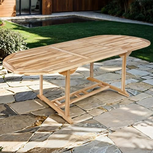 SAM Gartentisch Aruba, Auszieh-Tisch aus Teak-Holz (180-240 cm) Massivholz für Garten oder Terrasse, Braun