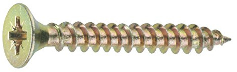 Connex Universalschrauben 4,5 x 20 mm – 1 kg Großpack – Senkkopf | PZ Pozidriv-Antrieb – Vollgewinde – Gelb verzinkt – Schrauben-Set – Schrauben im Beutel – im Set – für Befestigungsarbeiten
