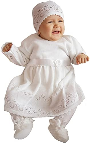 EKO Baby Mädchen Set Mütze und Taufkleid, Größe:80
