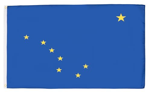 AZ FLAG Drapeau Alaska 90x60 cm Polyester 100D 2 Œillets | Usage intérieur et extérieur Drapeau décoratif de l'état américain de l'Alaska coutures doubles et bords renforcés