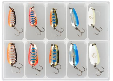 Savage Gear Nails Micro Spoon Kit - Cucchiai da trota ultra-vivo per pescatori d'acqua dolce - placcate in vero argento e rame - Azione di precisione per trote, persici e pesci persici Assortiti