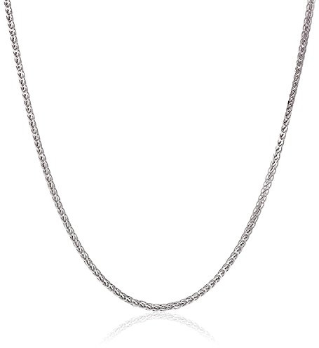 PRINS JEWELS 14 Karat / 585 Gold Diamantschliff Spiga Weizen Weißgold Kette - Breite 2 mm - Länge wählbar