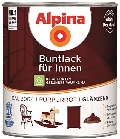 Alpina Buntlack für Innen Purpurrot glänzend 750 ml
