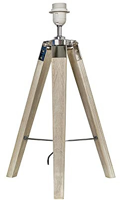 MiniSun | Modern Distressed Wood and Silver Chrome Table Lamp Base | Table Lamps, Home Décor & Improvement Essential