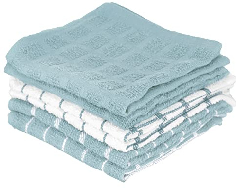 Ritz 82466 100% Terry Cotton, Highly Absorbent Dish Cloth Set, x 12”, 6-Pack, Dew