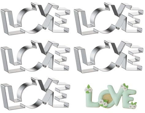 5 taglierina per biscotti per San Valentino, per dolci, in acciaio inox, per biscotti