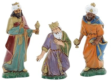Moranduzzo DREI Heilige Könige für Krippe 10 cm Maßstab 1:20 - Unzerstörbare Krippenfiguren - Stil 700', Handbemalt, Offizielles Produkt, Hergestellt in Italien, Bildhauer M. Landi