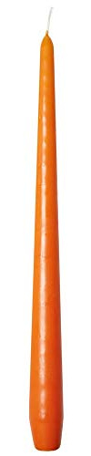 Sovie CANDLES Premium Spitzkerzen in ORANGE, Ø 2,2cm x 28cm, Tafelkerzen Tischkerzen Leuchterkerzen Kerzen, 24 Stück, Brenndauer ca. 10 Std., Ideal für private Feiern und Gastronomie