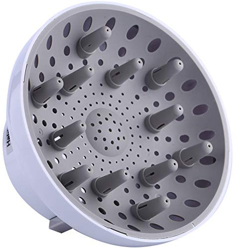 Hairizone Universal Diffuser for Hair Dryers with Nozzle D=1.7-2.6 (4.3 to 6.6 cm) for Curly or Wavy Hair Styling, Dry and Gain Maximum Volume Without Frizz, White