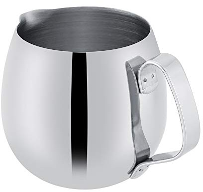 Pichet à mousser à lait en acier inoxydable épais pour expresso à la vapeur, café latte, mug à lait, argent 300ml