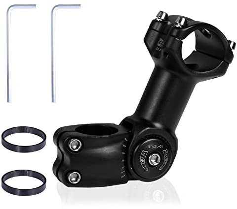 Yizhet Attacco Manubrio Bici, 0±60° Attacco Manubrio Regolabile per 25,4mm Manubrio da Bici e 28,6mm Stelo Manubrio, 110mm Gambi Manubrio da Bicicletta per Bici da Corsa, MTB, BMX (Lega di Alluminio)