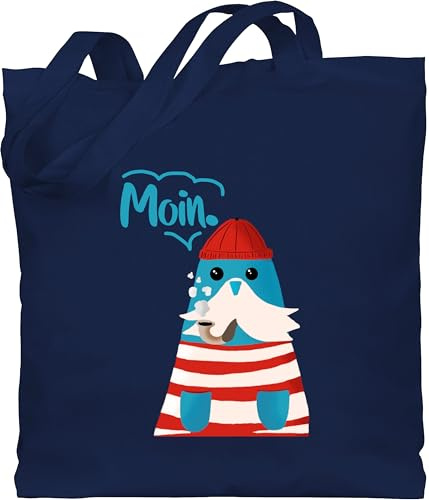 Shirtracer - Baumwolltasche - Sprüche Statement - Moin Walross