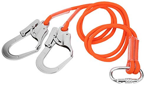 Aoutecen Cordino di Protezione anticaduta per Lavoro Aereo Leggero 1.6M Corda di Sopravvivenza per Costruzione all'aperto Cintura di Sicurezza per Lavoro Aereo Resistente all'Usura per Esterni per