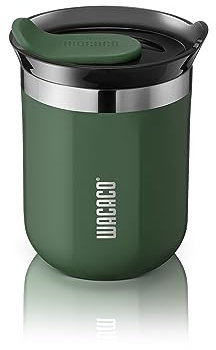 WACACO Octaroma Classico Vacuum Insulated Coffee Mug, Double-Wall Stainless Steel Travel Tumbler with Drinking Lid, 6 fl oz (180ml), Green
