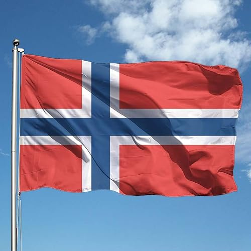 Bandiera NORVEGIA 90x150 cm in poliestere, con orlino perimetrale e asola