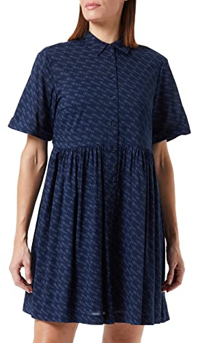 TOM TAILOR Denim Damer blusklänning 1032819, 30605 - Navy Logo Print, L