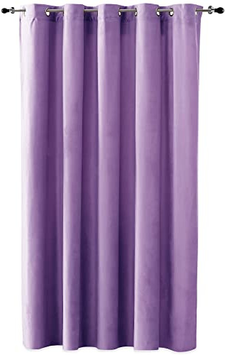 Duffi - Cortina Opaca con Ojales Metalicos. Cortinas Habitacion, Cortina Comedor, Cortinas Salon y Dormitorio. Confeccionada. Efecto Oscurante. 1 Pieza Larga. Color Malva Oscuro 140 x 260 cm