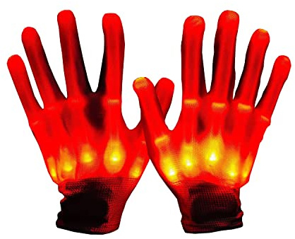 BININBOX LED Handschuh Skeleton Leuchtende Handschuhe Erwachsene Kinder Halloween Weihnachten Geburtstags Party feier verkleiden sich Ornamente