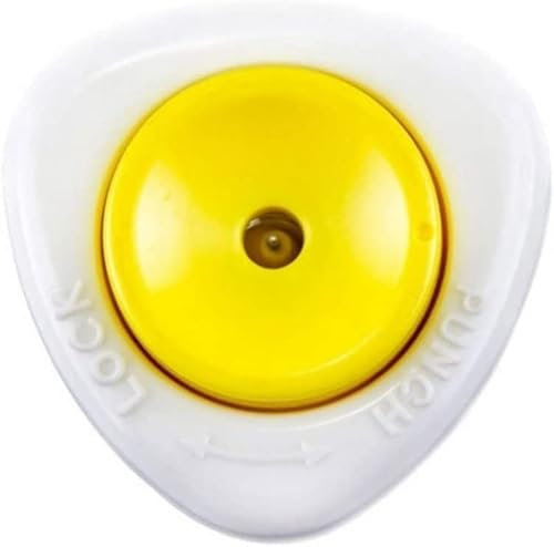 Semi-Automatic Egg Puncher with Lock - White & Yellow, Piercer & Pricker for Kitchen