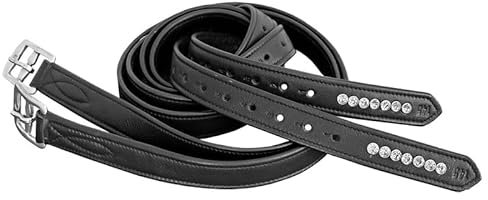 EURORIDING Glitzer Steigbügelriemen schwarz - 135