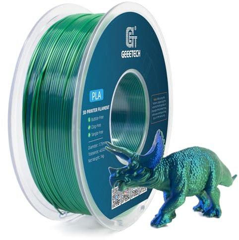 GEEETECH Silk Dual Color Filament 1,75mm,1KG/Spool für 3D Drucker, Silk Blau&Grün